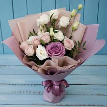 Букет цветов из:  Розы и Лизиантусы в Кабардинской