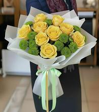 Букет цветов из:  Хризантемы и Розы в Кабардинской